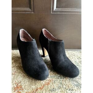Bronx Ankle Booties Black Suede Deep Lee Heels Women's EU 37 US 6.5